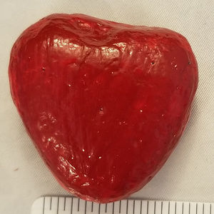 NWT Hand Painted Rock Red Heart Approx. 1.5"